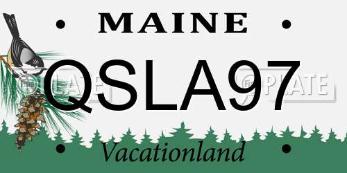 QSLA97 Maine License Plate