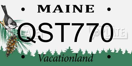 QST770 Maine License Plate