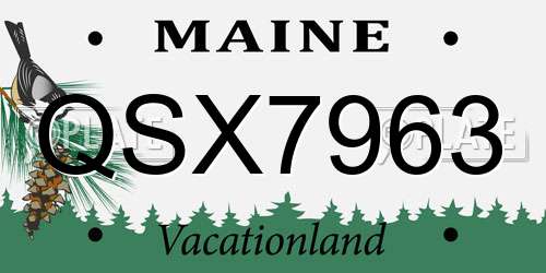 QSX7963 Maine License Plate