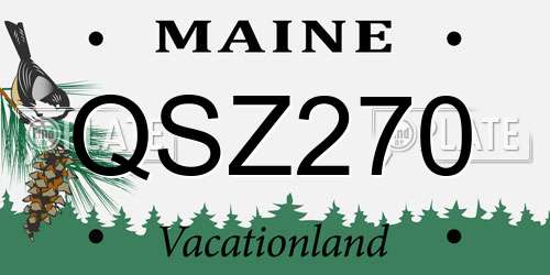 QSZ270 Maine License Plate