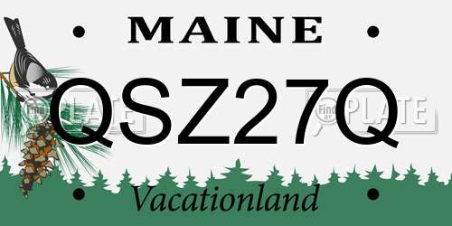 QSZ27Q Maine License Plate