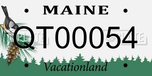 QT00054 Maine License Plate