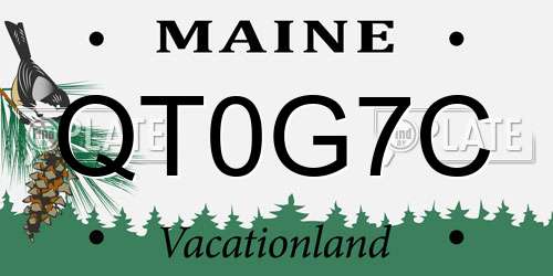 QT0G7C Maine License Plate