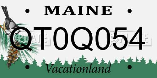 QT0Q054 Maine License Plate