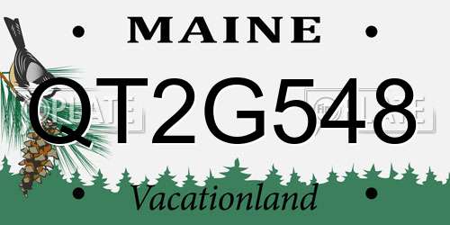 QT2G548 Maine License Plate