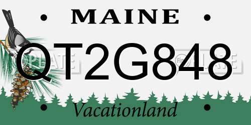 QT2G848 Maine License Plate