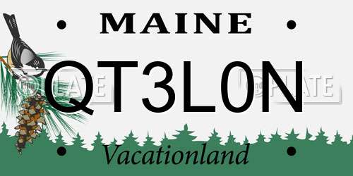 QT3L0N Maine License Plate