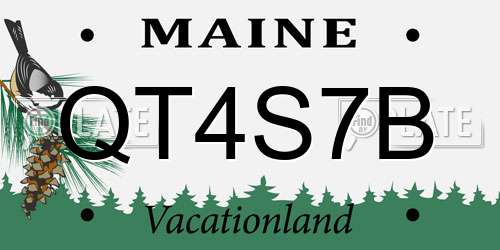 QT4S7B Maine License Plate