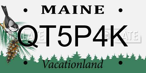 QT5P4K Maine License Plate