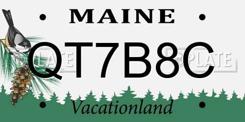QT7B8C Maine License Plate