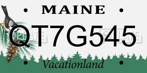 QT7G545 Maine License Plate