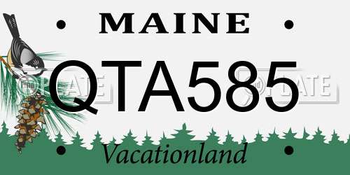 QTA585 Maine License Plate