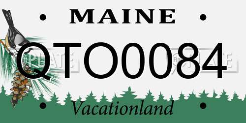QTO0084 Maine License Plate