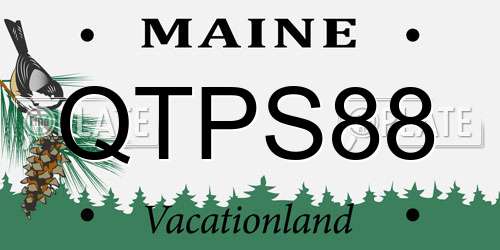 QTPS88 Maine License Plate