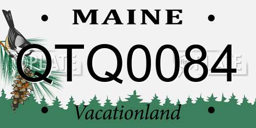 QTQ0084 Maine License Plate