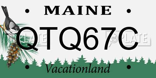 QTQ67C Maine License Plate