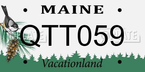 QTT059 Maine License Plate