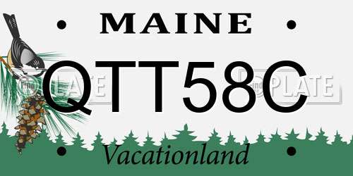 QTT58C Maine License Plate
