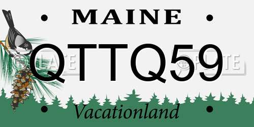 QTTQ59 Maine License Plate
