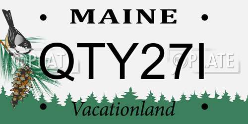 QTY27I Maine License Plate
