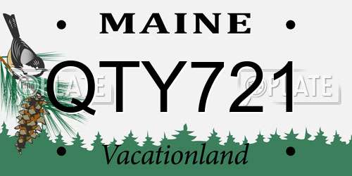 QTY721 Maine License Plate