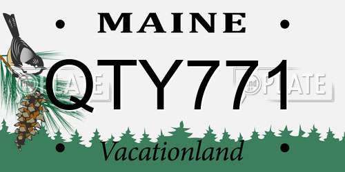 QTY771 Maine License Plate