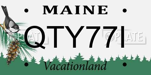 QTY77I Maine License Plate