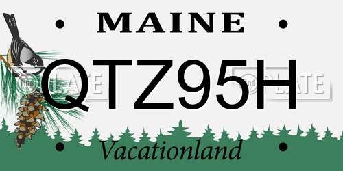 QTZ95H Maine License Plate