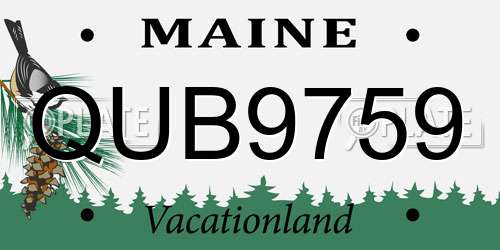 QUB9759 Maine License Plate
