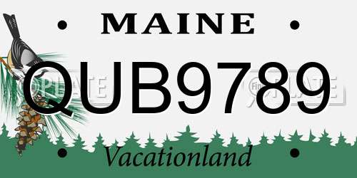 QUB9789 Maine License Plate