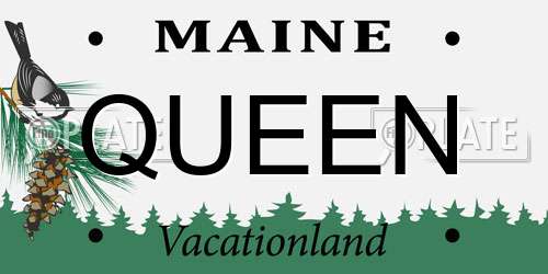 QUEEN Maine License Plate