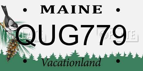 QUG779 Maine License Plate