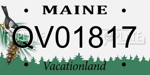 QV01817 Maine License Plate
