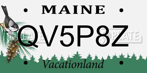 QV5P8Z Maine License Plate