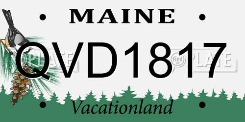 QVD1817 Maine License Plate
