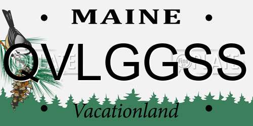 QVLGGSS Maine License Plate