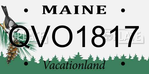 QVO1817 Maine License Plate