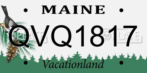 QVQ1817 Maine License Plate