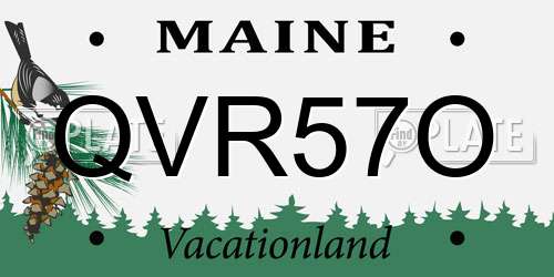 QVR57O Maine License Plate