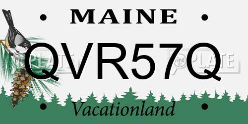 QVR57Q Maine License Plate