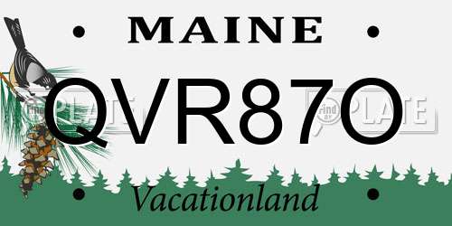 QVR87O Maine License Plate