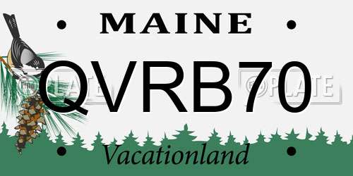 QVRB70 Maine License Plate