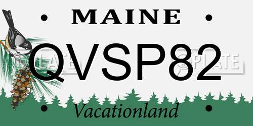 QVSP82 Maine License Plate
