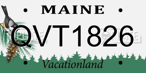 QVT1826 Maine License Plate