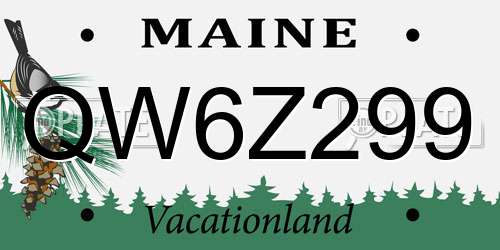 QW6Z299 Maine License Plate