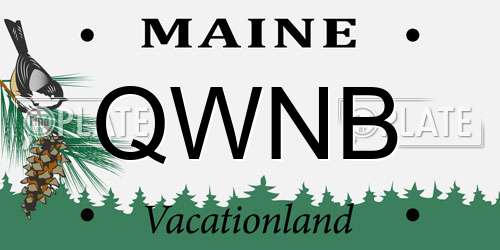 QWNB Maine License Plate