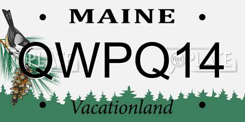 QWPQ14 Maine License Plate