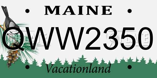 QWW2350 Maine License Plate