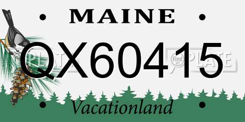 QX60415 Maine License Plate
