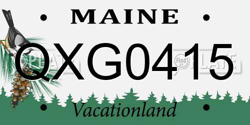 QXG0415 Maine License Plate